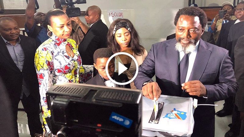 VIDEO. Joseph Kabila et sa femme, Olive Lembe viennent ensemble de voter