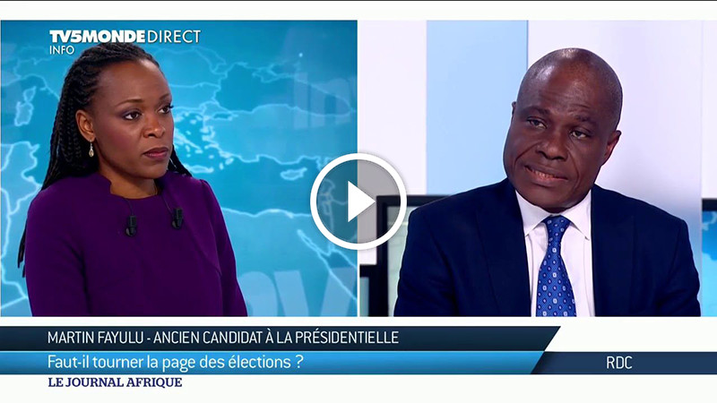 Martin Fayulu sur TV5 Monde continue de revendiquer sa victoire Martin Fayulu sur TV5 Monde continue de revendiquer sa victoire