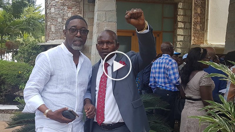 Daniel Safu, Jacky Ndala, Franck Diongo et autres dans la résidence de Moise Katumbi