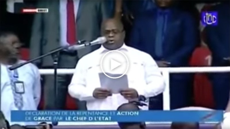 Suivez le discours du président Félix Tshisekedi devant les chrétiens congolais