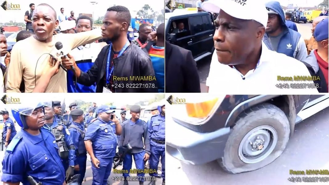 Exclu : Ba panzi voiture ya Martin Fayulu na marche ya lelo. Eyindaki avec Mike Mukebayi et Muzito