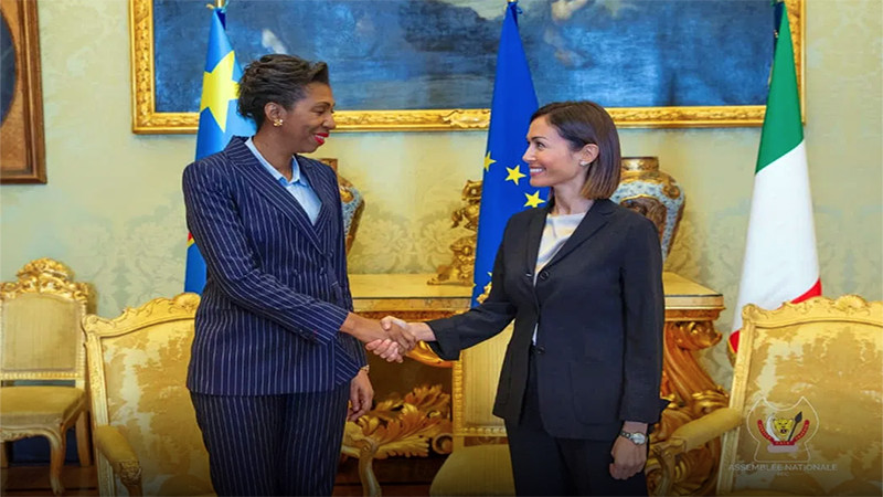 Rome : Tête-à-tête entre Jeannine Mabunda et la vice-présidente de la chambre italienne des députés Rome : Tête-à-tête entre Jeannine Mabunda et la vice-présidente de la chambre italienne des députés