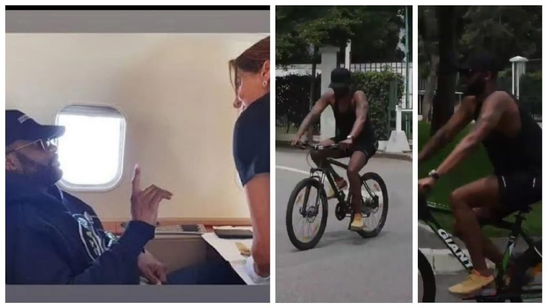 Fally Ipupa de retour à Kinshasa s’entraine avec son vélo Fally Ipupa de retour à Kinshasa s’entraine avec son vélo