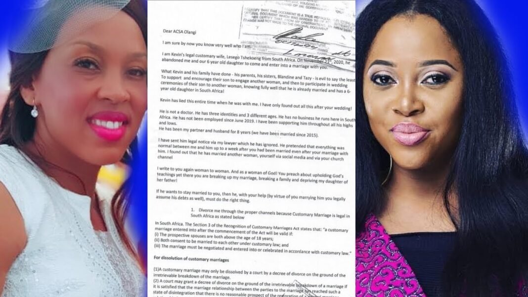 Affaire Acsa Olangi : La lettre envoyée à Acsa par Lesego