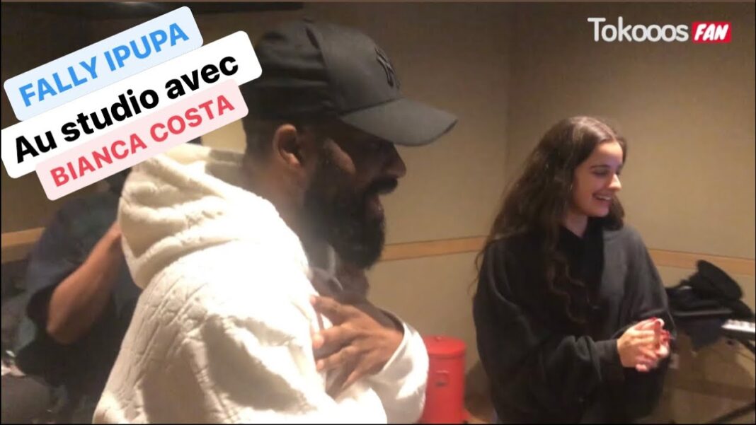 Fally Ipupa en studio avec Bianca Costa pour la chanson Historia Fally Ipupa en studio avec Bianca Costa pour la chanson Historia