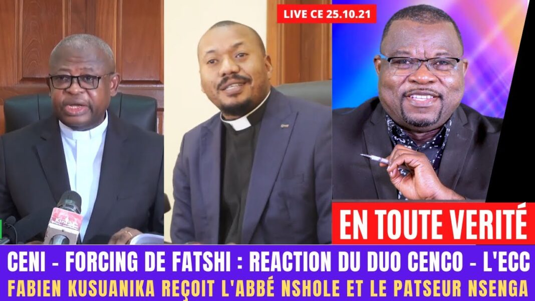 En toute vérité – Forcing de Fatshi : Fabien Kusuanika reçoit l’Abbé Nshole et le pasteur Nsenga En toute vérité – Forcing de Fatshi : Fabien Kusuanika reçoit l’Abbé Nshole et le pasteur Nsenga
